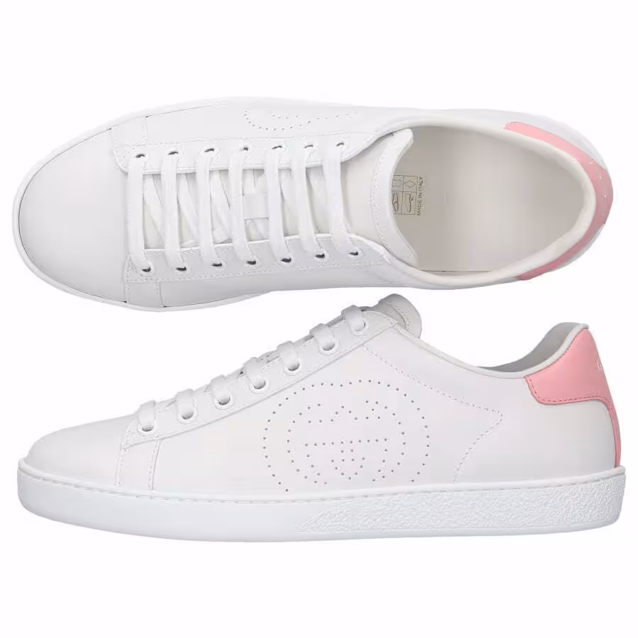 GUCCI Damen Sneaker low, ACE Kalbsleder, mit GG Lochmuster – Bild 2