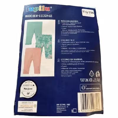 LUPILU 3 Kleinkinder Mädchen-Leggings, rosa/mint/grün-gemustert, Größe 110/116 – Bild 4